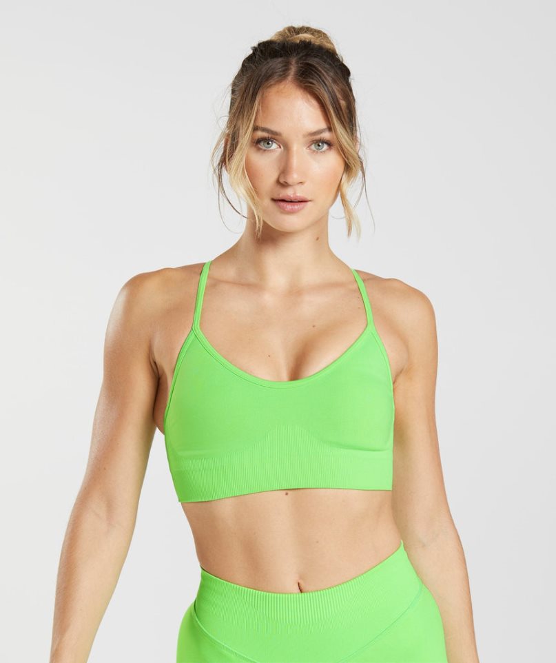 Women\'s Gymshark Sweat Seamless Sports Bra Light Green | NZ 0XNFJP